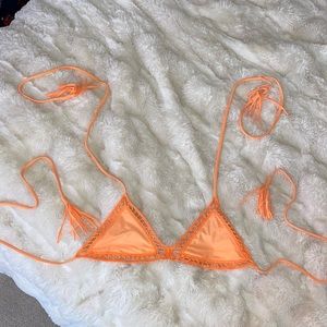 Bright orange acacia bikini top (S)